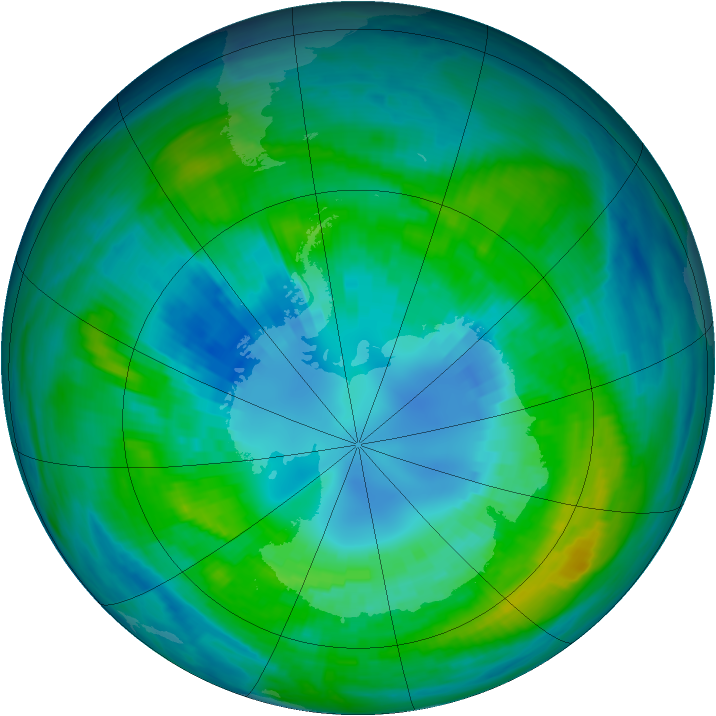 Antarctic ozone map for 11 April 1983